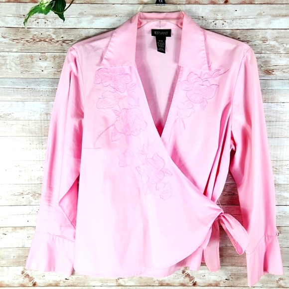 Lane Bryant Tops - Lane Bryant, Women's pink long sleeves, v-neck top, Size 16/18w